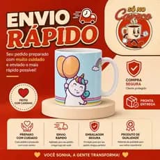 Caneca Unicórnio Fofa 325ml | Cerâmica Premium | Presente Criativo | 3 Modelos Exclusivos