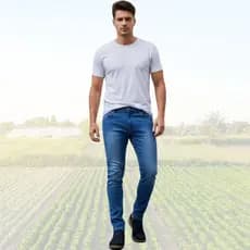 Calça Jeans Masculina Slim Fit Premium Lycra Azul claro
