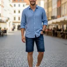 Bermuda Jeans Masculina Slim Fit Premium Lycra