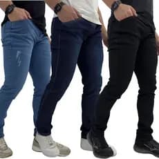 Kit com 3 Calças Jeans Masculina Premium Skinny Corte tradicional Basico com Lycra Lavagem Clara Escura ou Preta