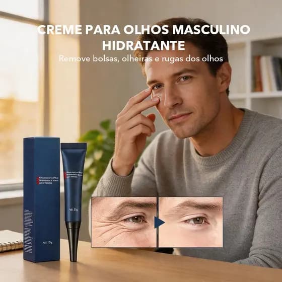 Creme Antissinais para Olhos Masculino Anti-Idade, Anti-Rugas, Anti-Olheiras, com Retinol e Niacinamida