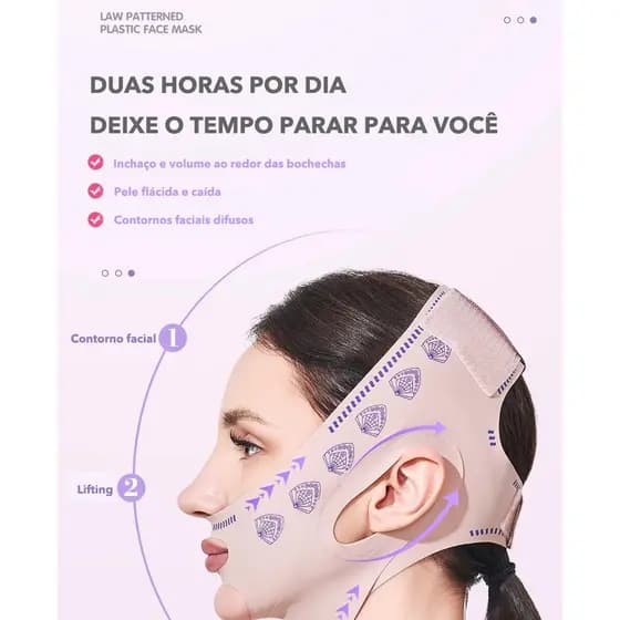 Máscara para Lifting Facial Faixa Modeladora Facial Máscara V-Line Máscara para Rosto em V Faixa para Queixo Autocuidado