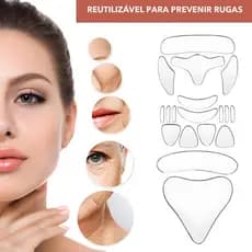 16 Pç Adesivo Facial de Silicone Reutilizável Anti Rugas Levanta e Suaviza Linhas