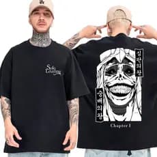 Camisa Solo Leveling Estatua Deus Absoluto  Camiseta Oversized Anime Unissex