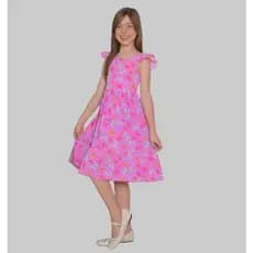 Vestido estampado Borboleta infantil e juvenil para crianças e adolescentes