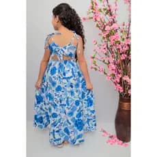 Vestido longo estampa farme menina infantil e juvenil