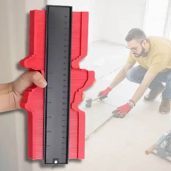Gabarito Copiador de Cantos 25cm Régua de Contorno Para Contorno Irregulares Quinas Pisos Azulejos