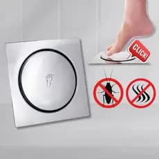 Ralo Clique em Aço Inox Quadrado Ralo de Banheiro 10x10 15x15 Ralo Click Anti Odor