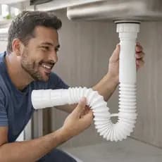 Sifão Sanfonado Universal 1.1/2 Extensivo 330 a 720mm Blukit Branco Alta Vedação