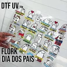 DTF UV Flork Dia dos Pais para Personalizados, Fofo, Frases.