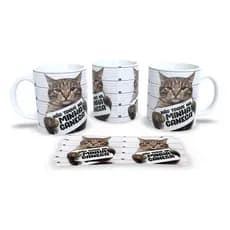 Caneca de Cerâmica Gato - NÃO TOQUE NA MINHA CANECA. Gatinho