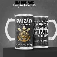 Caneca de Chopp 460ml Dia dos Pais | Time do Coração | Presente para Pai