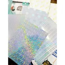 Folhas Adesivo Vinil Holográfico 3D A4 MECOLOUR. Impressão jato de tinta.