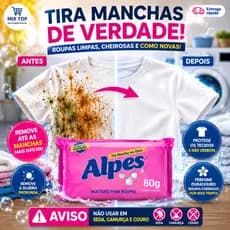 Sabão Alpes tira manchas roupas limpeza profunda perfume duradouro roupas limpas macias lavagem eficiente multiuso roupa