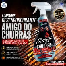 Limpador Desengordurante Amigo do Churras 500ml - Limpa Grelha e Espetos Sem Esforço Profissional