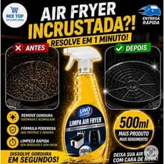 Limpa Air Fryer Desengordurante Ultra Potente Remove Gordura Queimada Fácil Rápido Sem Cheiro Limpeza Profunda.