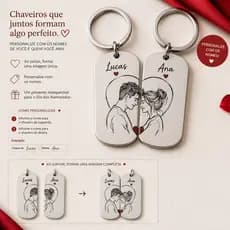 Kit Chaveiro Personalizado Exclusivo Dia dos namorados– Presente Criativo com Nome, Foto