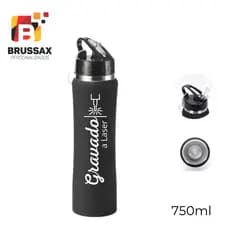 GARRAFA TÉRMICA EMBORRACHADA TAMPA FLIP PERSONALIZADA - 750ML