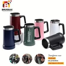 CANECA TÉRMICA COM ALÇA PERSONALIZADA - 709ML
