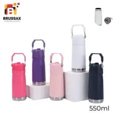 COPO TÉRMICO PAREDE DUPLA COM BICO RETRÁTIL PERSONALIZADO- 550ML