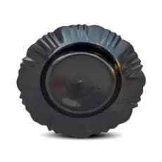 Kit 5 a 20 Pratos Preto Fundo Pétala Refeição Com Borda; (Plástico).Almoço/Jantar.
