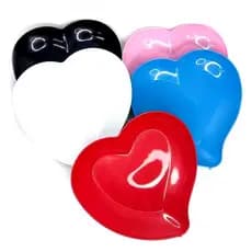 Prato Sobremesa Coração Varias Cores; Kit 6,12 ou 20 Pratos(Plástico) Doce/Sorvete/Pires.