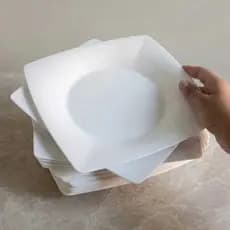 Kit 5,10,15, ou 20 Pratos Quadrados Refeição BRANCO(Plástico). Jantar/Almoço.