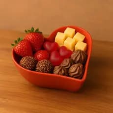 Kit 5 a 25 Petisqueira Cumbuca Coração; Lindas Cores.(Plástico). fruta/Petisco/Doces/Sobremesa.