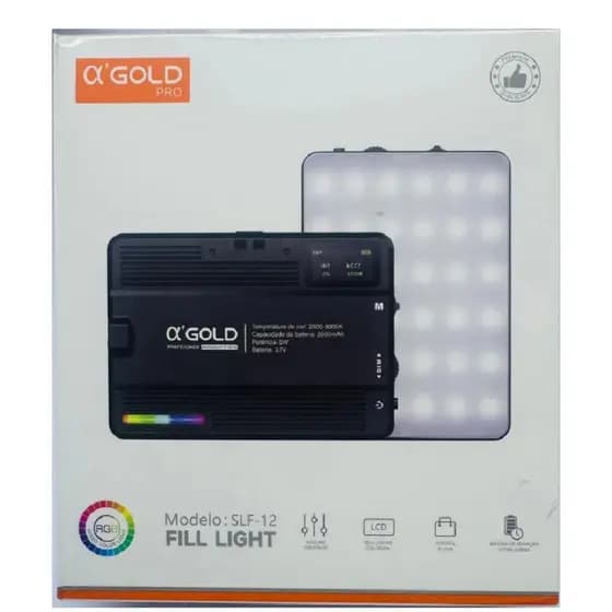 Iluminador Rgb Luz De Preenchimento Portátil - Fotos E Lives Estrutura Preto 110v/220v