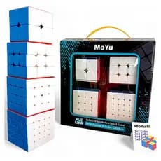Kit Box Cubos Mágicos 4 Unidades 2x2 + 3x3 + 4x4+ 5x5 Profissional