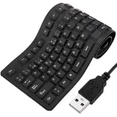 Teclado USB Flexível Dobrável de Silicone Numérico Ultra Portátil e Com Digitação Silenciosa