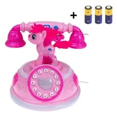 Brinquedo Telefone Infantil Pônei Unicórnio Rosa Musical Com Luz