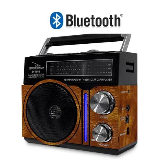 Radio Vintage Retrô Recarregável Am Fm Usb 110v/220v Portátil Radinho Sw Mp3 Auxiliar