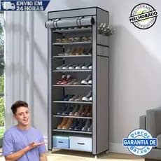 Sapateira com 9 Prateleiras para Organizar Calçados Chinelos Roupas Objetos 24 Pares
