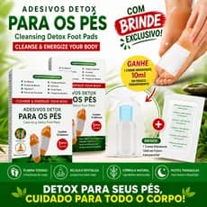 Kit10 20 30 40 50 Adesivo Pés Redutor de Inchaço Remove Toxinas Aquece e Purifica