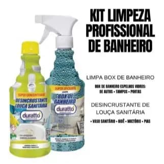 OFERTA KIT Limpeza Pesada Banheiro Limpa Box e Vaso Sanitário 500ml Duratto