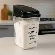 OFERTA Porta FARINHA, AÇÚCAR e SAL GROSSO com Tampa – Farinheira Açucareiro e Saleiro 836ml tampa dosadora Nitron