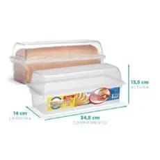 OFERTA Porta Pão Armazena e Conserva Transparente 35x14Cm 027 Nitron
