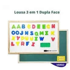 Lousa 30x40 Magica Magnetica 3 em 1 Educativa e Divertida