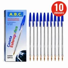 10 a 50 Canetas Bic Azul Clássica Esferográfica Cristal Ponta Média