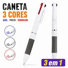10 PCS Canetas 3 Cores Retrátil Criativas Design Simples Não Tóxicas Escola e Escritório 2403