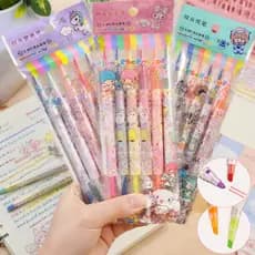 6/12/18 PCS Canetas Marca Texto Duas Pontas Fina e Grossa Cores Brilhantes para Estudantes 892
