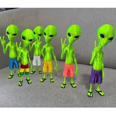 Boneco Et Alienígena Extraterrestre Bermuda Chinelo 20cm Alien Greys Realistico Decorativo Geeks sci-fi impressão 3d