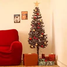 Árvore de Natal Nevada ou Tradicional Pinheiro Gigante 1,80m, Médio 1,50m ou Mini Enfeite de Mesa
