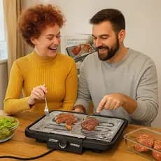 Churrasqueira Elétrica Grill Grelha Frita Assa Carne Preparo Eletrodoméstico Preta