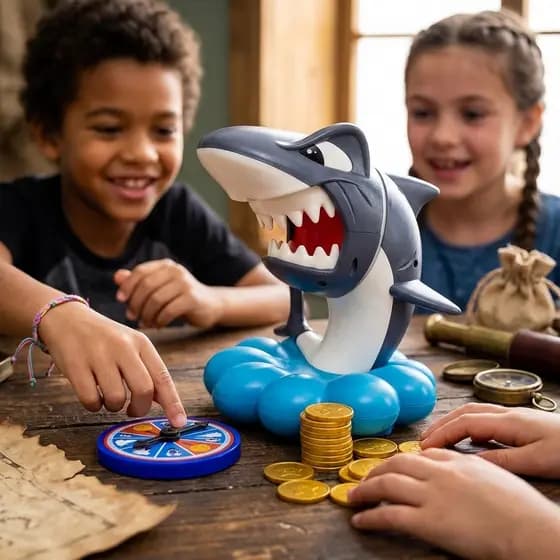 Jogo Interativo Tubarão Pirata Mordida Articulado Brinquedo Crianças Presente Brinquedo Infantil