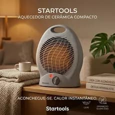 Aquecedor De Ar Elétrico Portátil Potente 2000W 220V Quarto Sala Inverno Compacto Cinza