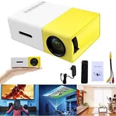 Mini Projetor Amarelo Branco 320x240 400-600 lumens hdmi USB