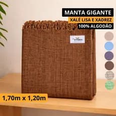 Manta de Sofá Gigante 100% Algodão 1.70m x 1.20m Xale Para Sofá Cama Protetora Decorativa
