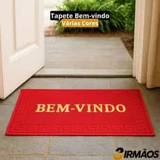Tapete Capacho Bem Vindo Emborrachado Antiderrapante Para Porta Entrada